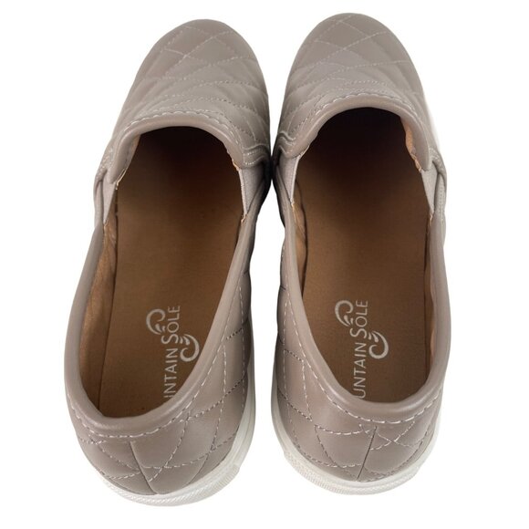Mountain Sole Women's Slip On Sneaker Shoes Quilted Taupe/Gray Ladies 7.5 - Picture 11 of 13